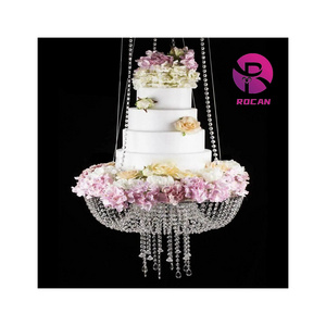 big cake stand chandelier,suspended crystal acrylic hanging cake stand swing wedding cake stand