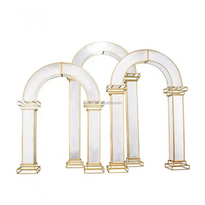 Wedding decoration event party supplies stage decors back drops LED arch ceremony  stand metal frame Wrought Iron Arch