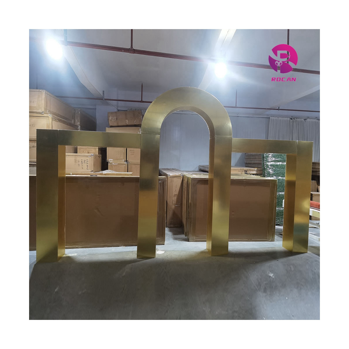 Large Huge Gold Mirror Arch Backdrop Stands Curved Top Arch Wedding Background Stage Indian Wedding