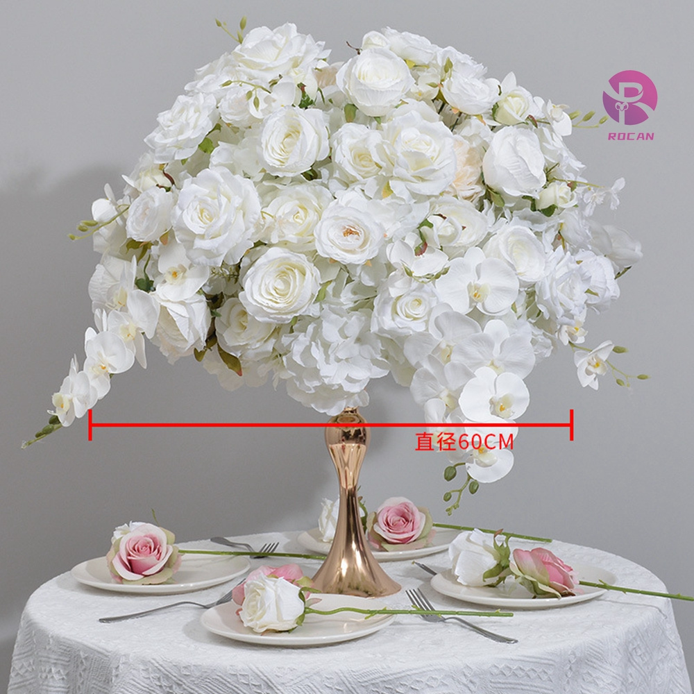 60cm White Beige Ivory Flower Ball Flower Centerpiece Rose With Orchids For Wedding Party Event