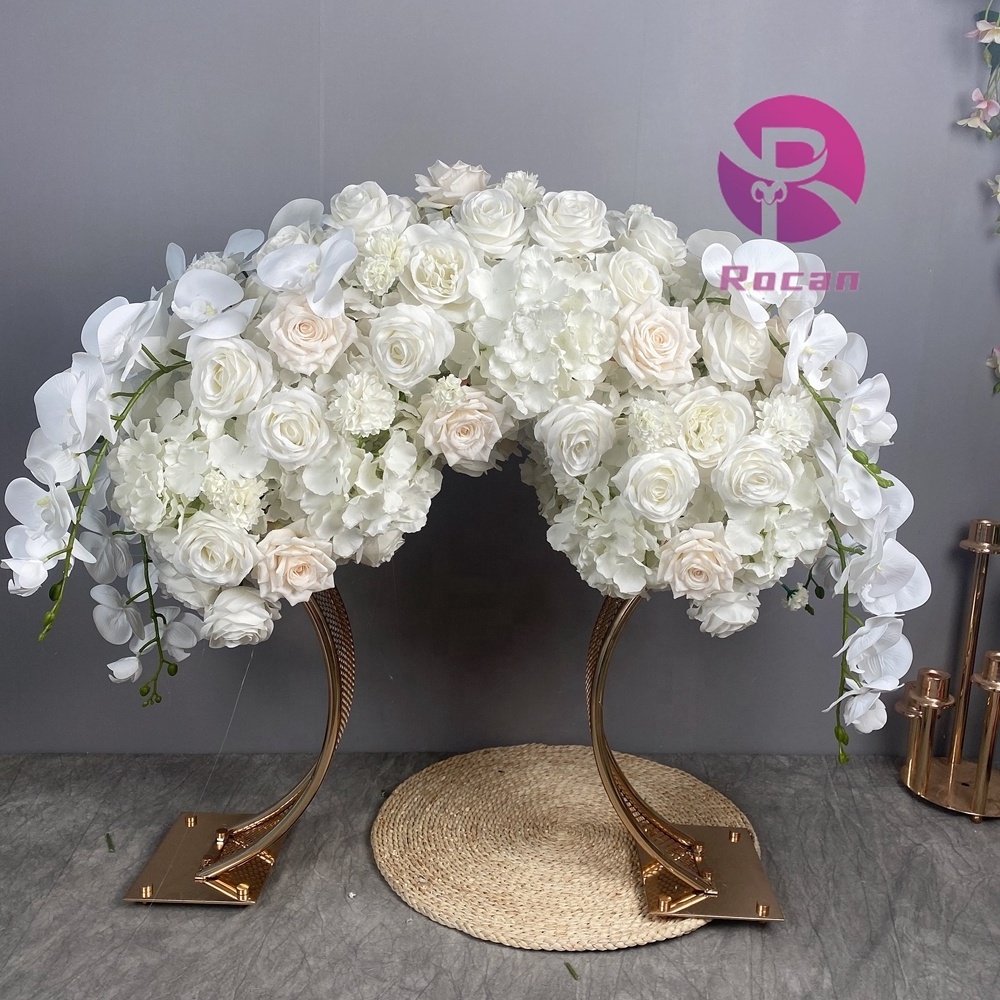 White Flower Center Piece Stand Red Flower Centerpiece Gold Vase For Wedding Table Tall Centerpiece Flower Vase