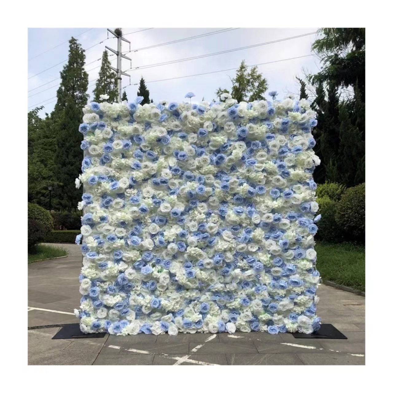 Artificial flower wall 8ft x 8ft roll up flower wall for wedding backdrop