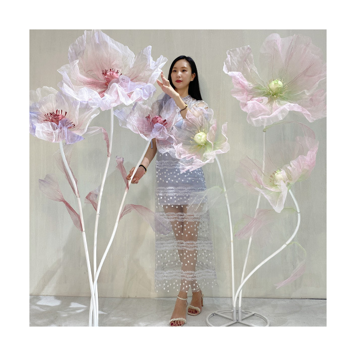 Wedding Decoration Handmade Silk Artificial Simulation Flower Large Giant Organza Flower