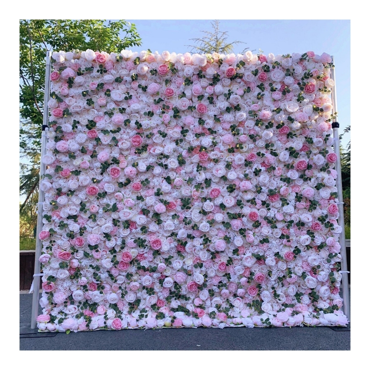 Artificial flower wall 8ft x 8ft roll up flower wall for wedding backdrop