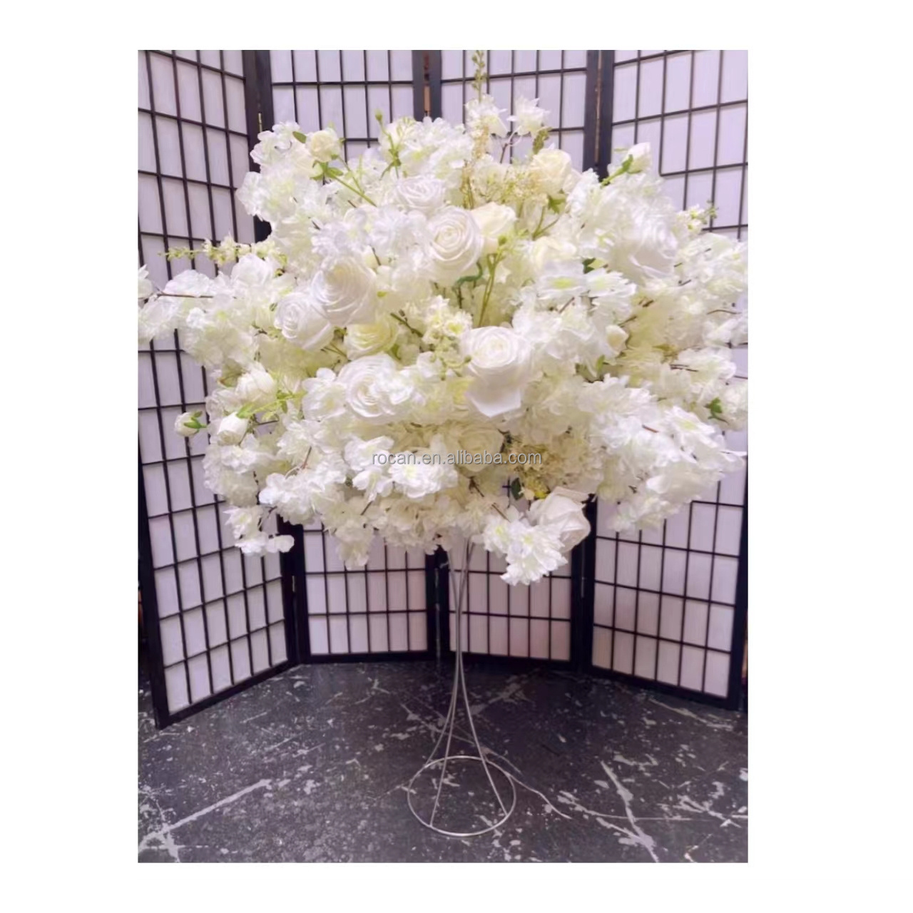 Event decoration Silk flowers fake corner flowers arrangement rose floral swag artificial baby breath flower ball