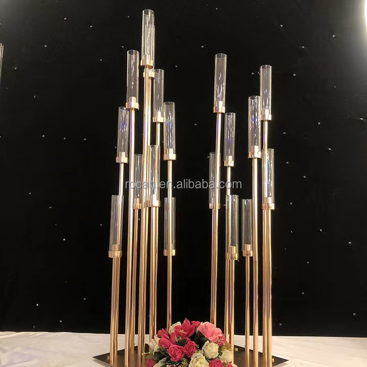 Wedding party event decoration candle sticks gold metal candelabras centerpieces candle holder wedding