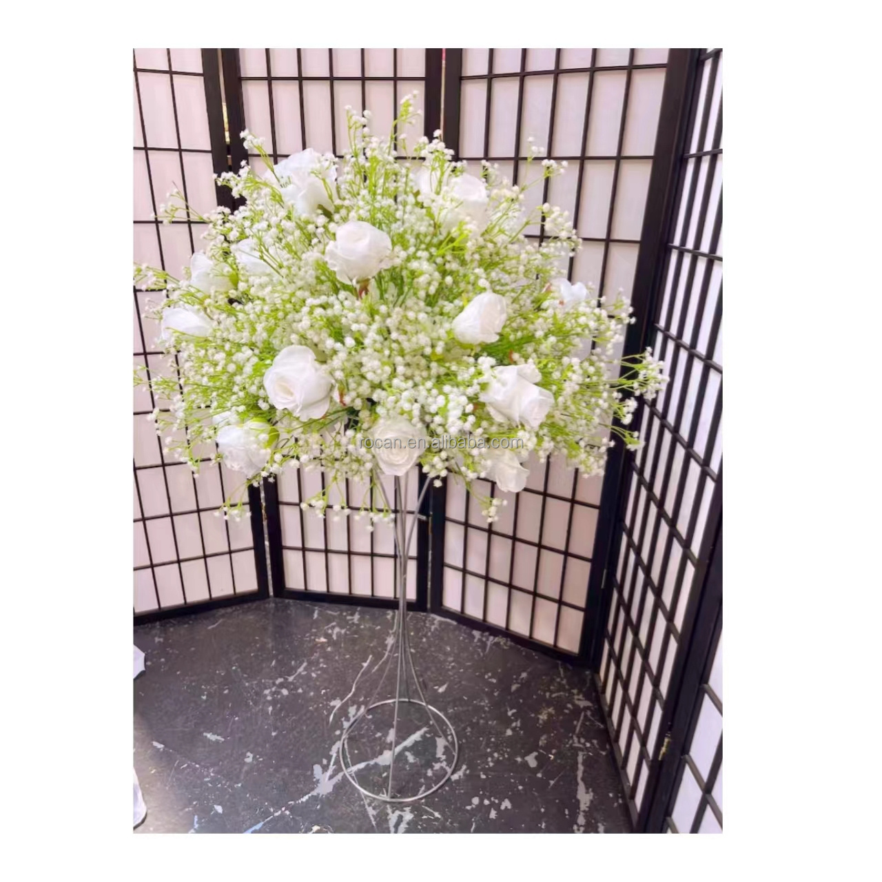 Event decoration Silk flowers fake corner flowers arrangement rose floral swag artificial baby breath flower ball