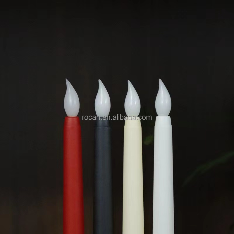 Battery Operated Taper Candles LED Flameless Candle Lights white black Long LED candle