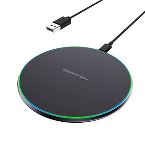 2023 arrival 15W 10w Qi Wireless Charger Pad Led Light Fast Charging Wireless Charger