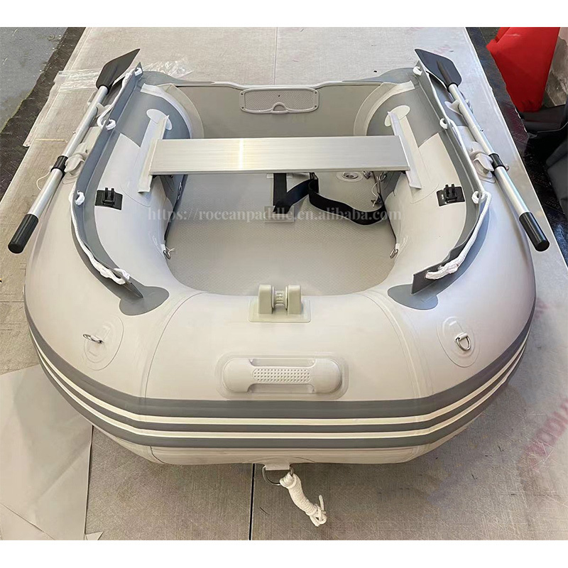 Ce Folding Air Deck Floor Mini Inflatable Boat with Electric Motor