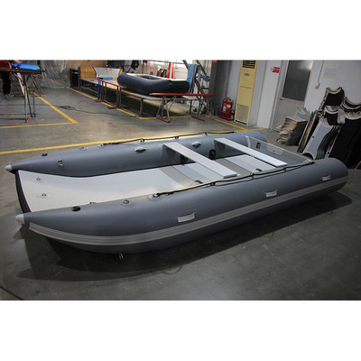 11 ft Inflatable Catamaran Inflatable Boat Dinghy Mini Cat Boat Gray