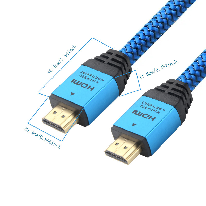 2.0 HDMI High Speed Cable 4K Aluminum Shell Braided HDMI Male to Male Cable