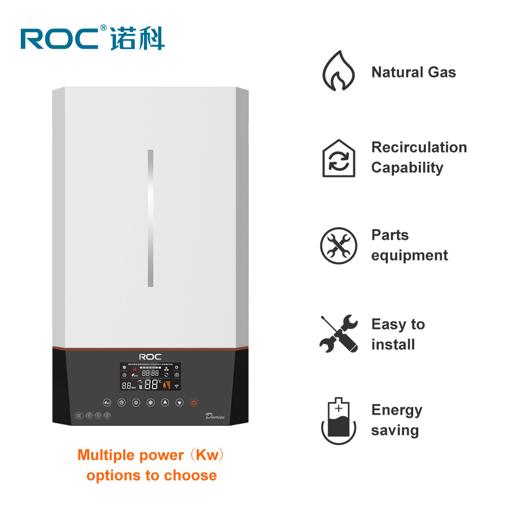 ROC Advanced Caldaia Central Heating Boiler Water Heater CE Certificate Combi Wall Geyser for Home Hotel Shower Aquecedor