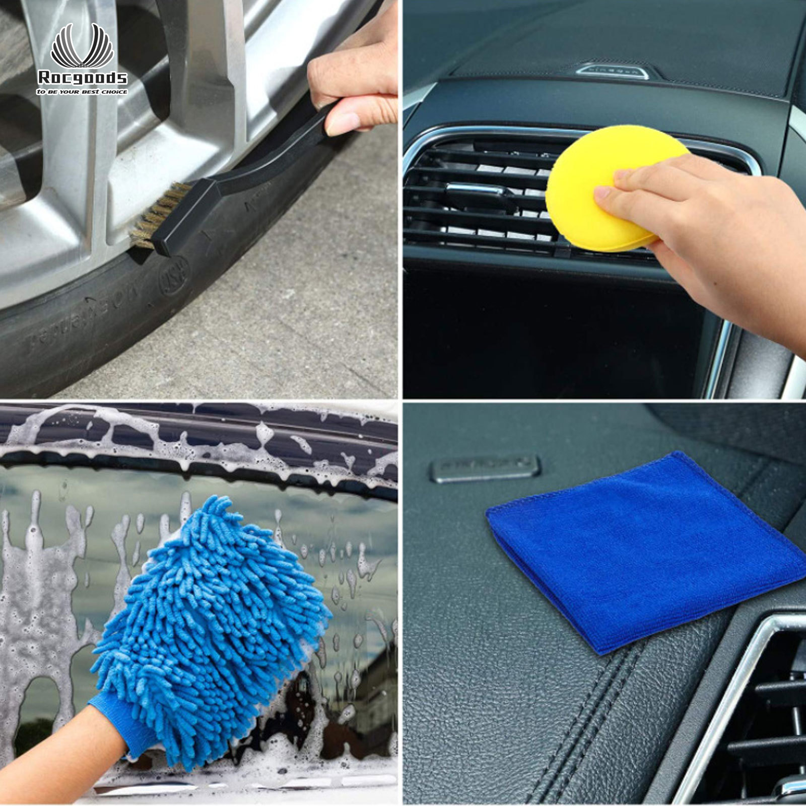 10 pcs car interior cleaning soft brush microfiber car brush car cleaning brush kit