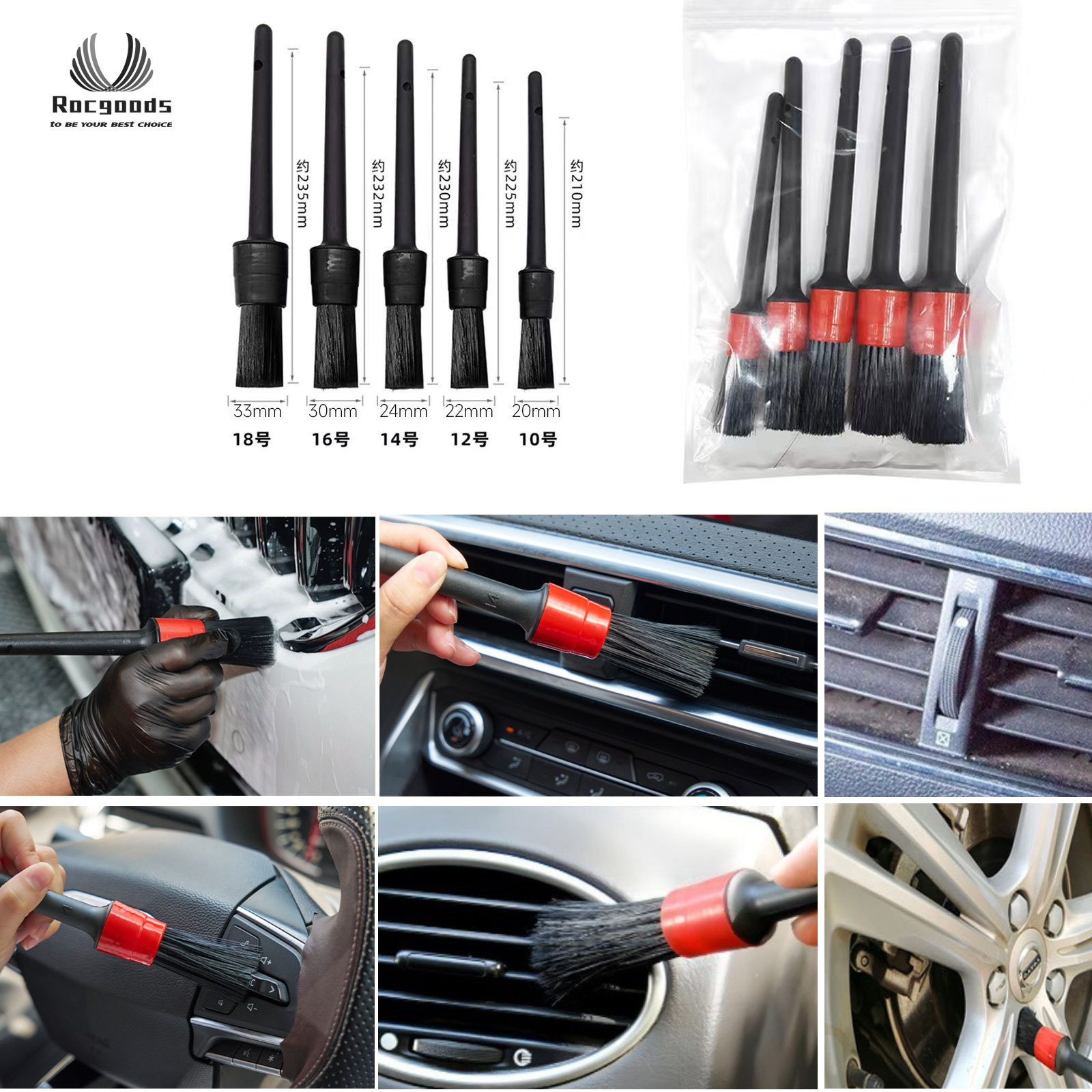 10 pcs car interior cleaning soft brush microfiber car brush car cleaning brush kit