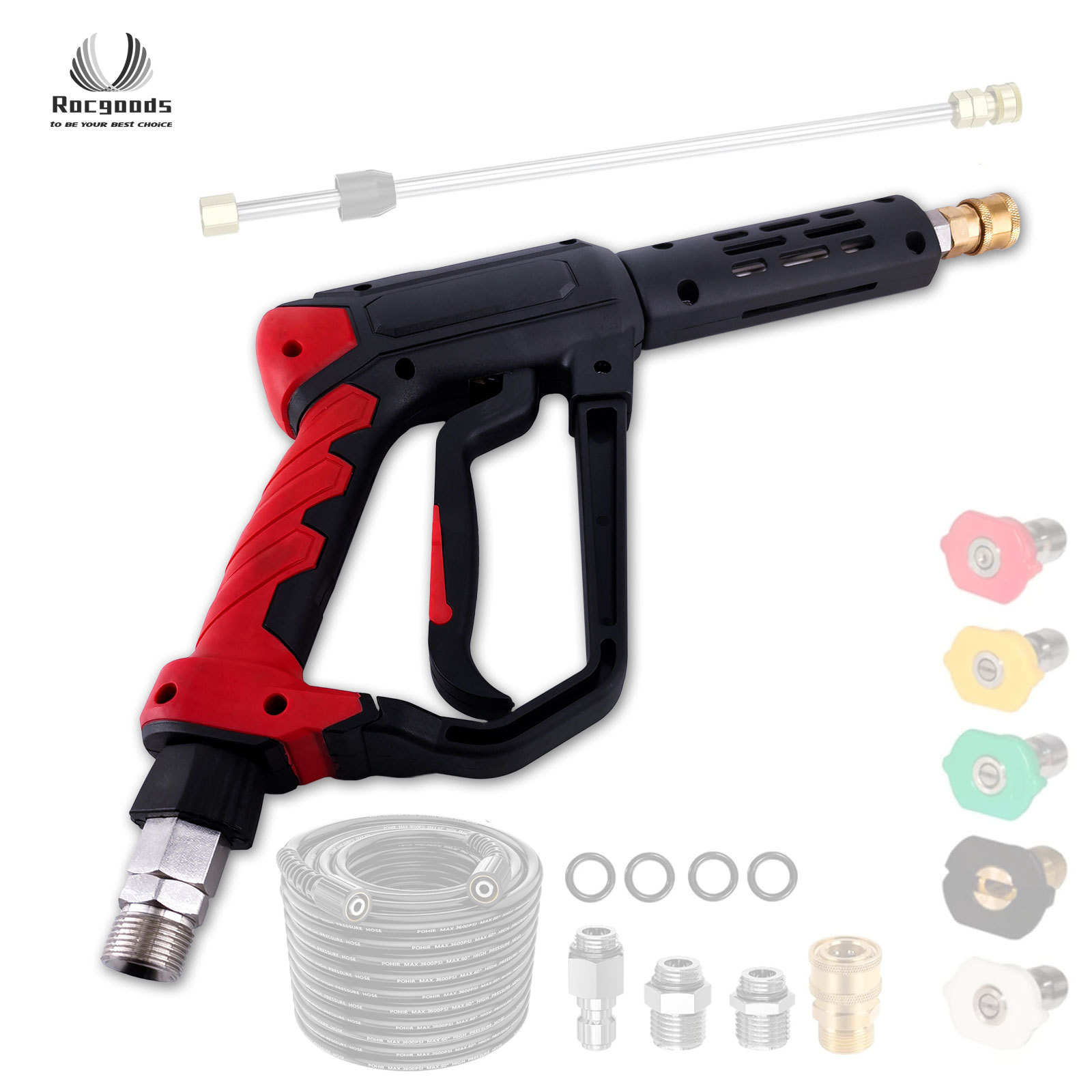 5000psi 350bar high pressure cleaning machine hand gun set Kit Brass Stainless Steel car washer water gun for washing cars