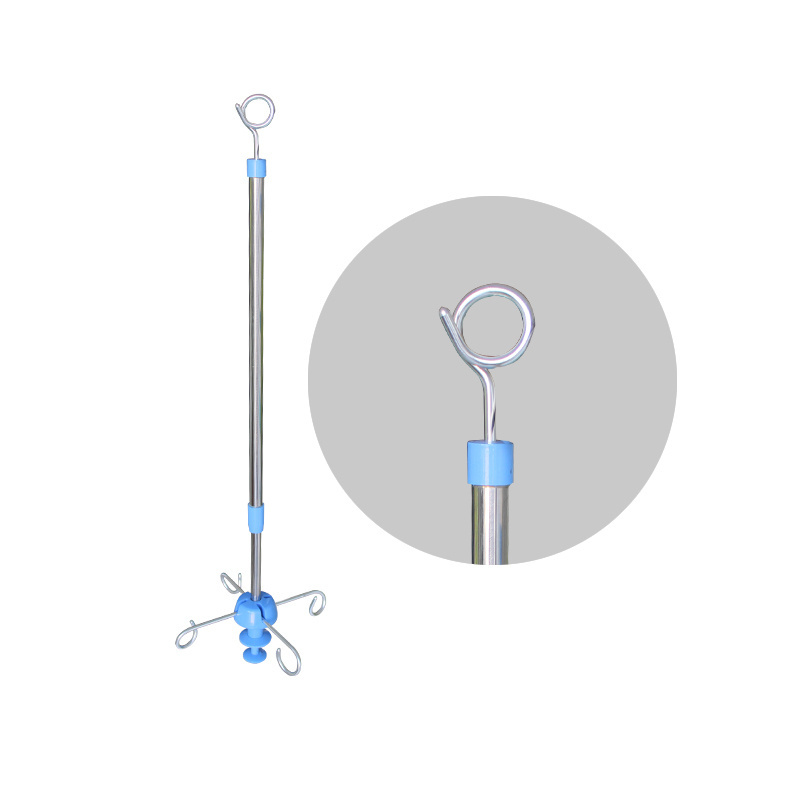 RC-DA9 Stainless steel medical hospital bed  infusion 1 hook ceiling mounted iv pole iv drip stand