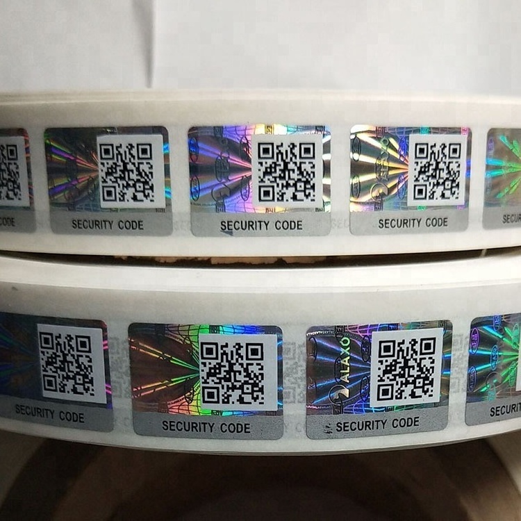 Custom QR hologram sticker on rolls