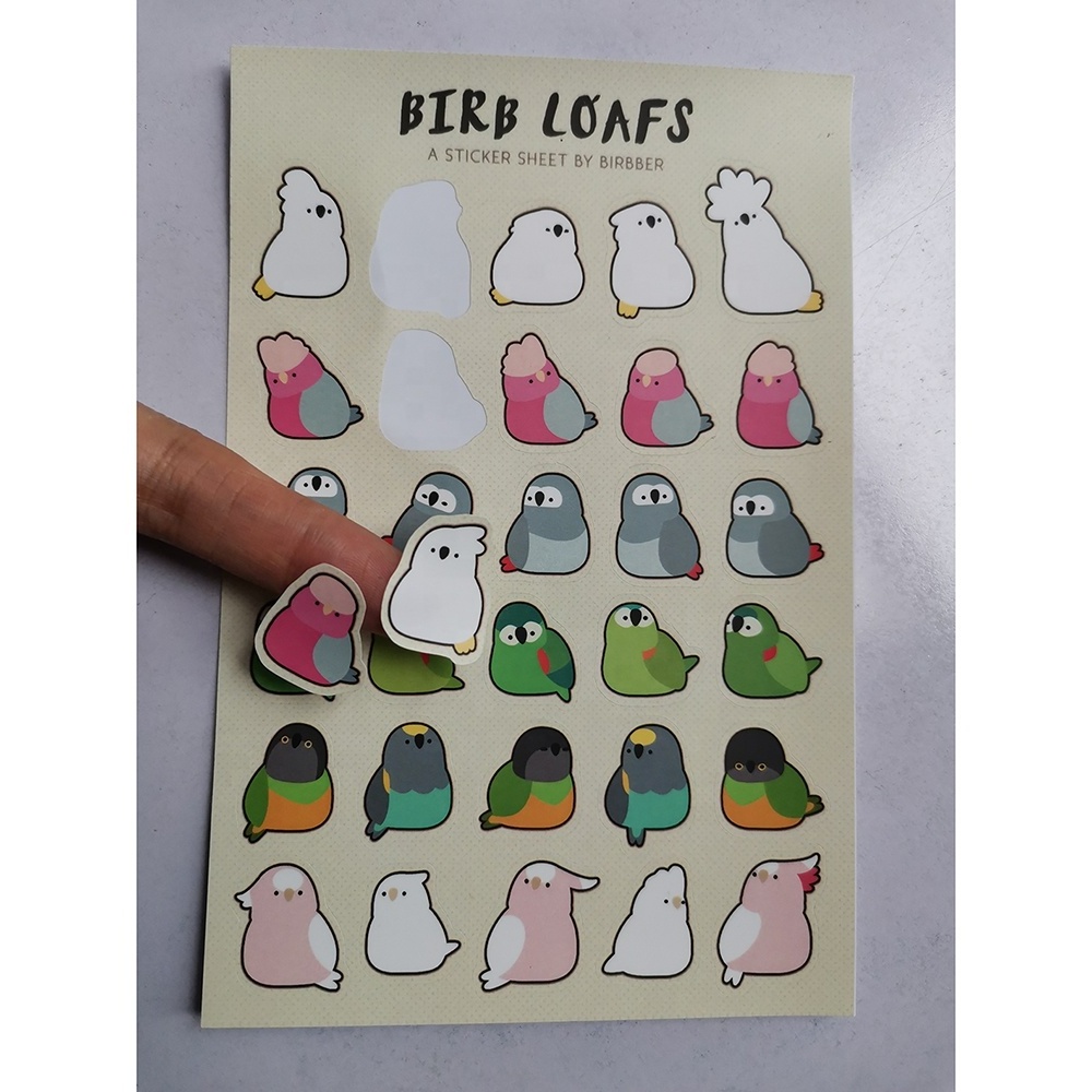 Custom printed white vinyl Kiss Cut Sticker Sheet