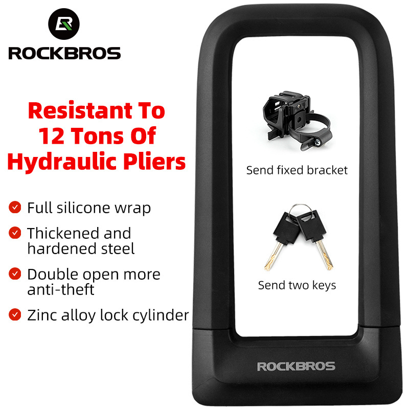 ROCKBROS Silico Sleeve Bike U Lock Anti Theft Security Heavy Duty Waterproof Combination Bicycle U lock