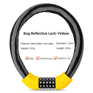 ROCKBROS Cable Padlock custom 5 Digit locks Electric Mountain Bike Steel Wire Coded Bicycle Ring Lock bicycle lock cable