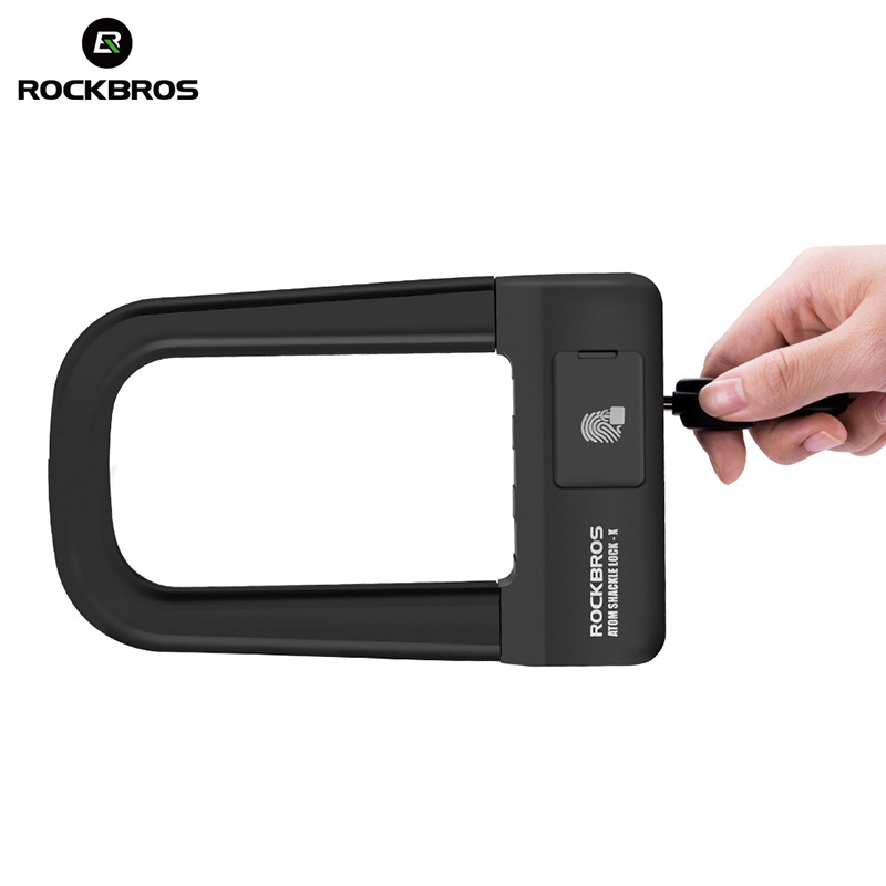 ROCKBROS Fingerprint Anti theft High Security BIcycle Motorcycle Lock Bicycle U Lock