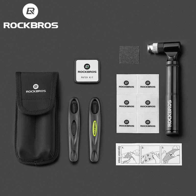 ROCKBROS Portable Backpack Bicycle Bike Repair Tool Kit Bag PumpTire Patch Tire Lever Bike Accessories Bicycle Multitool