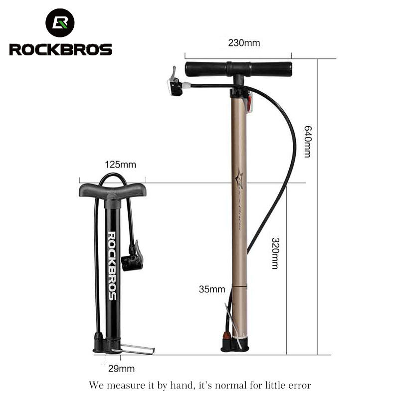 ROCKBROS 120 Psi Bicycle tire hand Pump Portable Aluminum alloy MTB Road Bike Bicycle Air Pump