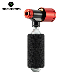 ROCKBROS Bike Pump Aluminum Alloy Mini Portable Bike Inflator Nozzle Bike Tire Inflator CO2 Air Pump