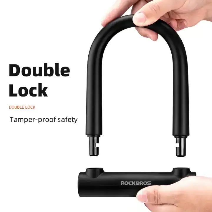 ROCKBROS Long Safety Anti Shear Combination Mini MTB Bike U Lock Smart Anti Theft Electric Bicycle Steel Portable Key Lock