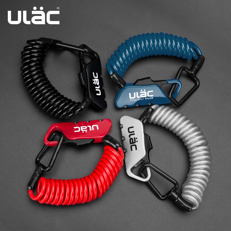 ULAC Mini Bike Locks Fold Backpack Helmet Bicycle Motorbike Cable Lock 3 Digit Combination Anti-theft 1200mm Bike Bicycle Lock