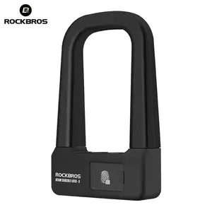 ROCKBROS Anti-theft Bicycle Lock Cycling Fingerprint U Lock Bike Motorcycle Steel Locks