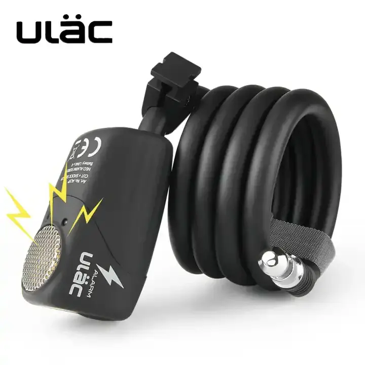 ULAC Bike Lock 110dB Electronic Alarm Lock Anti-Theft Bike Locker Road Bike Safe Wire Lock