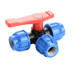 PN16 Plastic PP PVC HDPE PE Compression Fitting Double Union Ball Valve