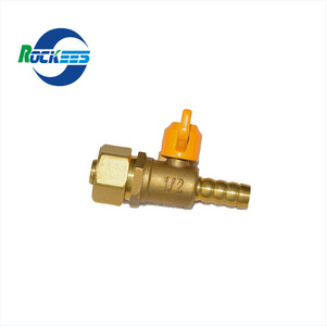 Rockees Brass Gas Ball Valve 8mm Hose Connector Made in China