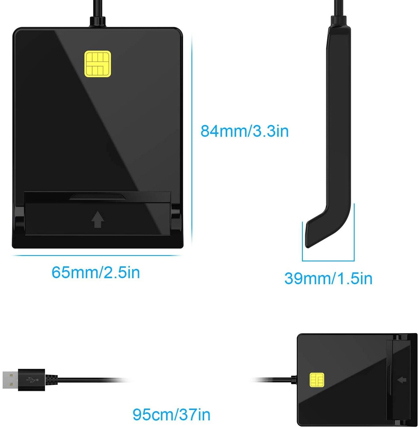 Portable EMV CAC USB IC ID Smart Card Reader ISO 7816 credit Smart chip Card Reader Writer with drive