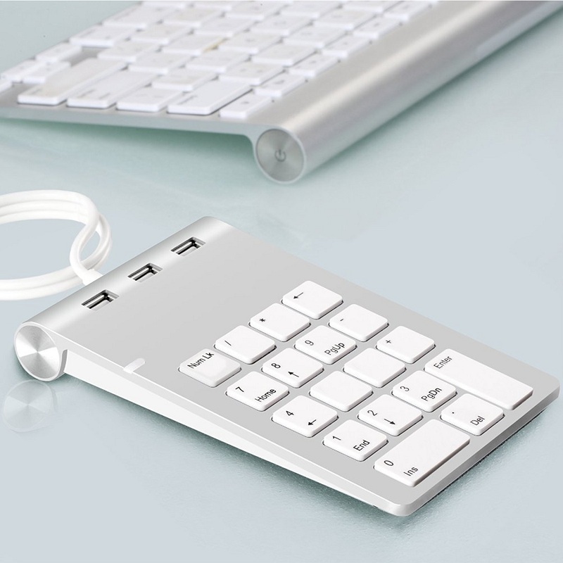 OEM Factory Price Mini USB 2.0 Hub Wire Numeric Keypad Keyboard 18 Keys Numeric Mini USB Keypad For Laptop Computer