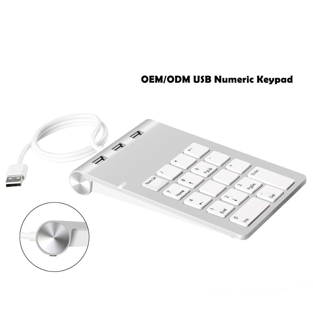 OEM Factory Price Mini USB 2.0 Hub Wire Numeric Keypad Keyboard 18 Keys Numeric Mini USB Keypad For Laptop Computer