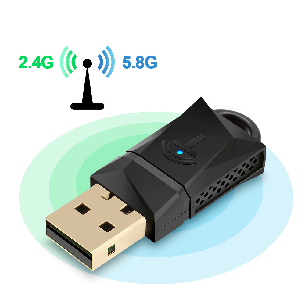 Mini 600Mbps Dual band 2.4G / 5.8G Android Wifi Usb Dongle Wifi Direct Network Cards Usb Wireless Receiver Wifi Adapter For PC