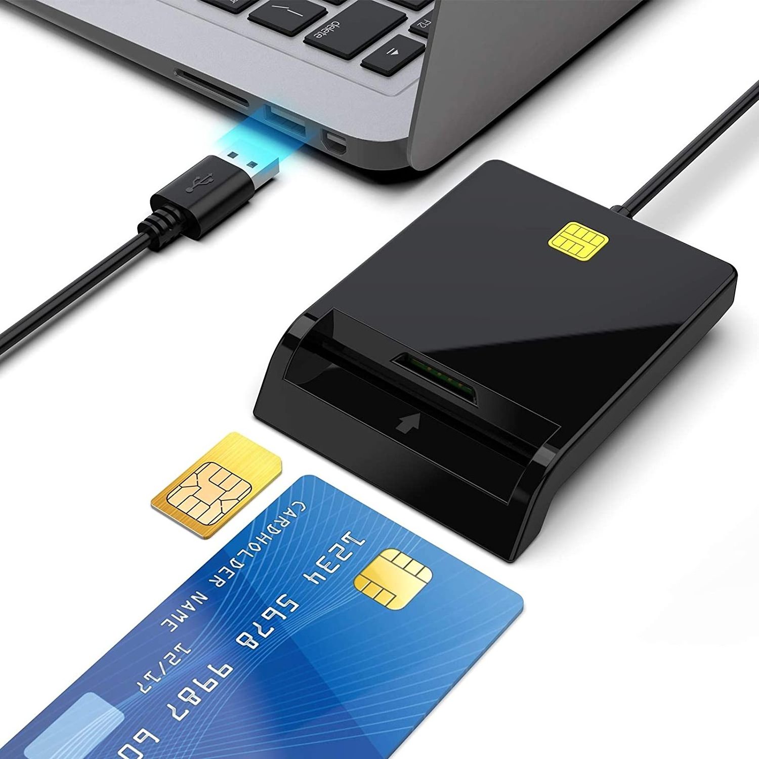 Portable EMV CAC USB IC ID Smart Card Reader ISO 7816 credit Smart chip Card Reader Writer with drive