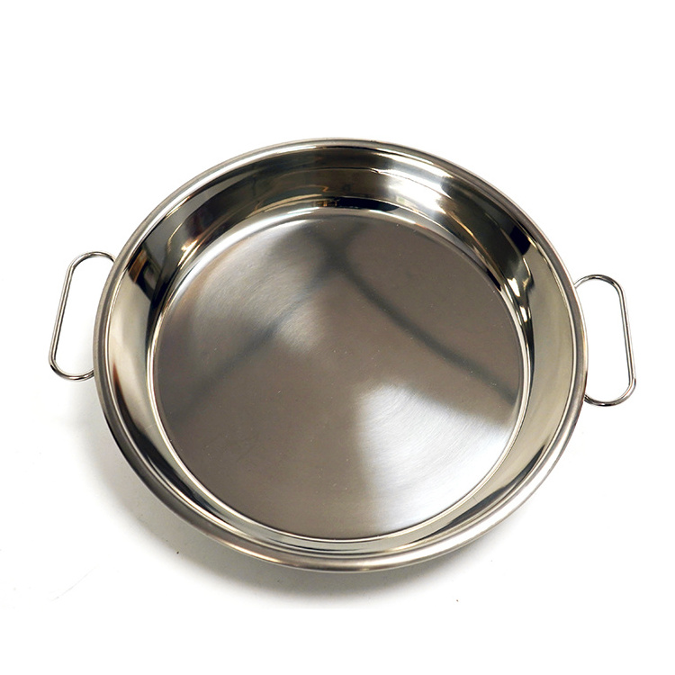 Metal Stainless Steel Cake Serving Tray Deep Round Salad Potato Pizza Baking Dishes Maker Cake Pans