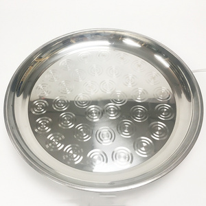 Custom Design Kitchenware Home Cook Use serving Stainless Steel Round Tray