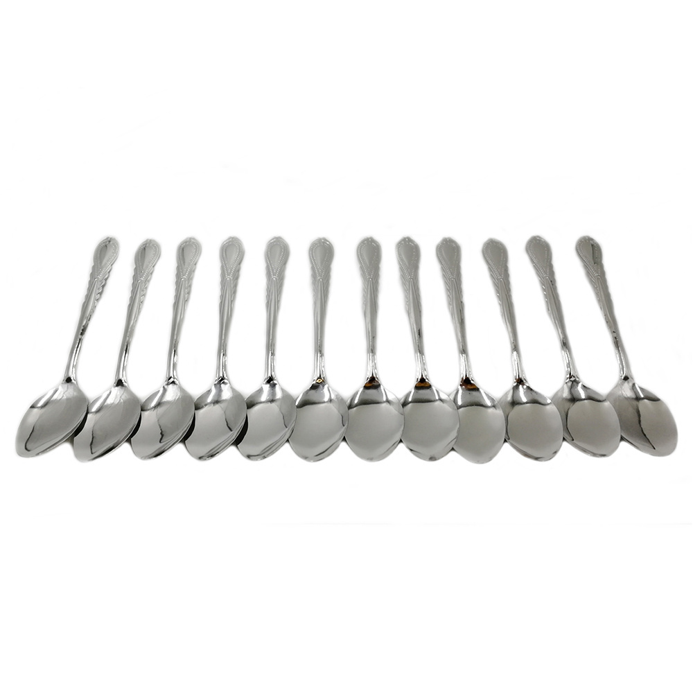 12 pcs promotion fan shape cheap metal Stainless Steel cutlery dinner soup Spoon