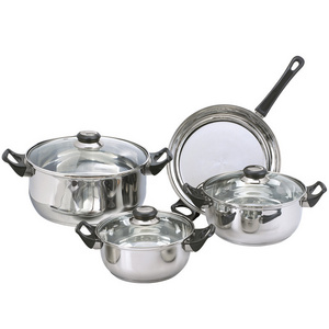 Hot Sale Kitchen Wear Cooking Pots Pan Stainless Steel Utensils Hotpot Casseroles Set Cookware