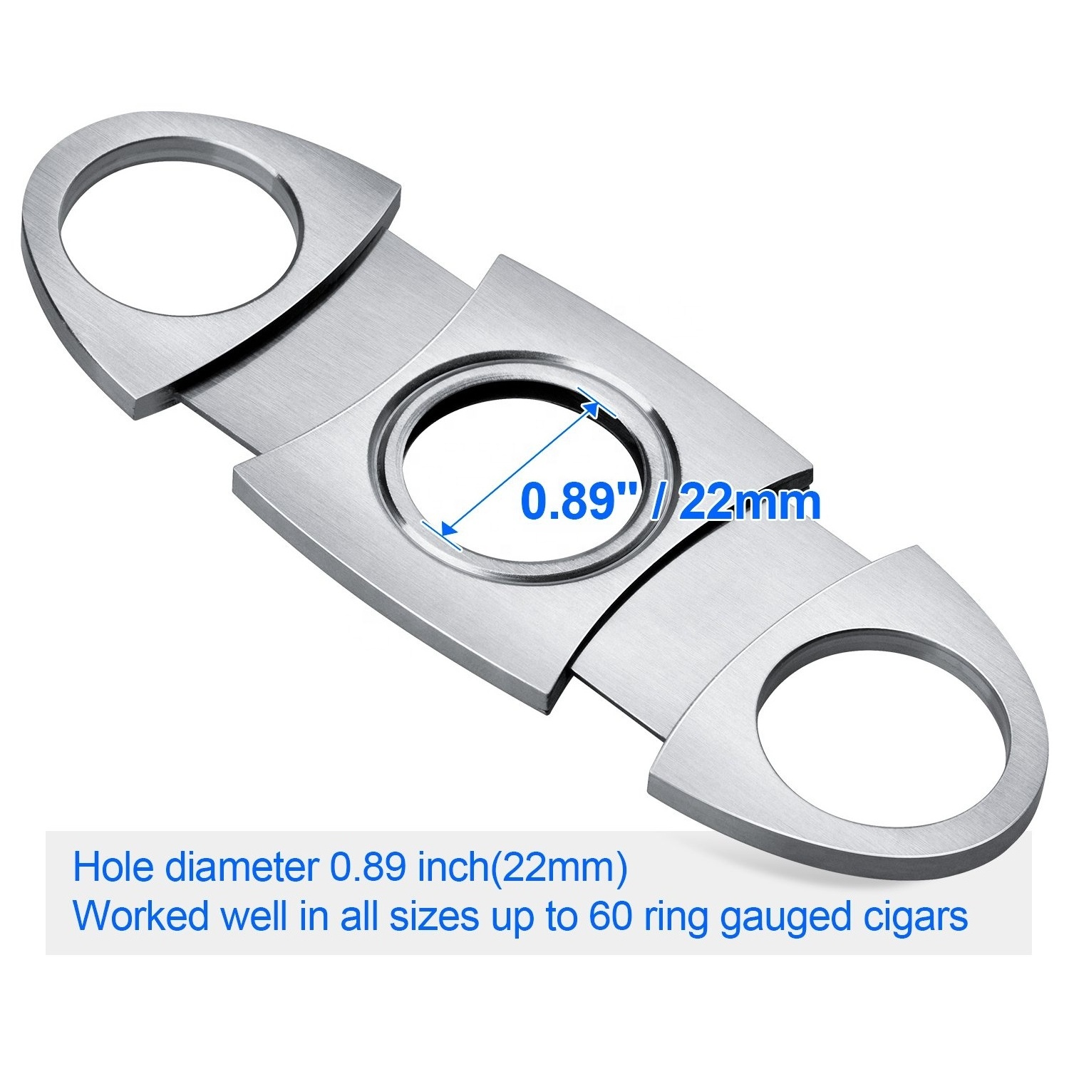 Amazon Hot-selling Cigar Cutter Guillotine Stainless Steel Double Blade Cigar Clippers Metal Cigar Scissor Custom Logo