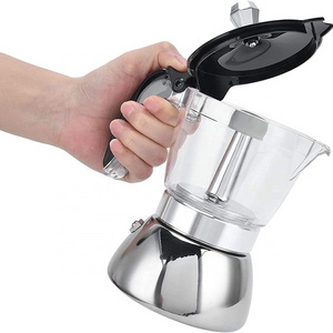 New design stove top 2 in 1 coffee maker Italian moka pot espresso coffee maker brewer percolator ground coffee moka pot