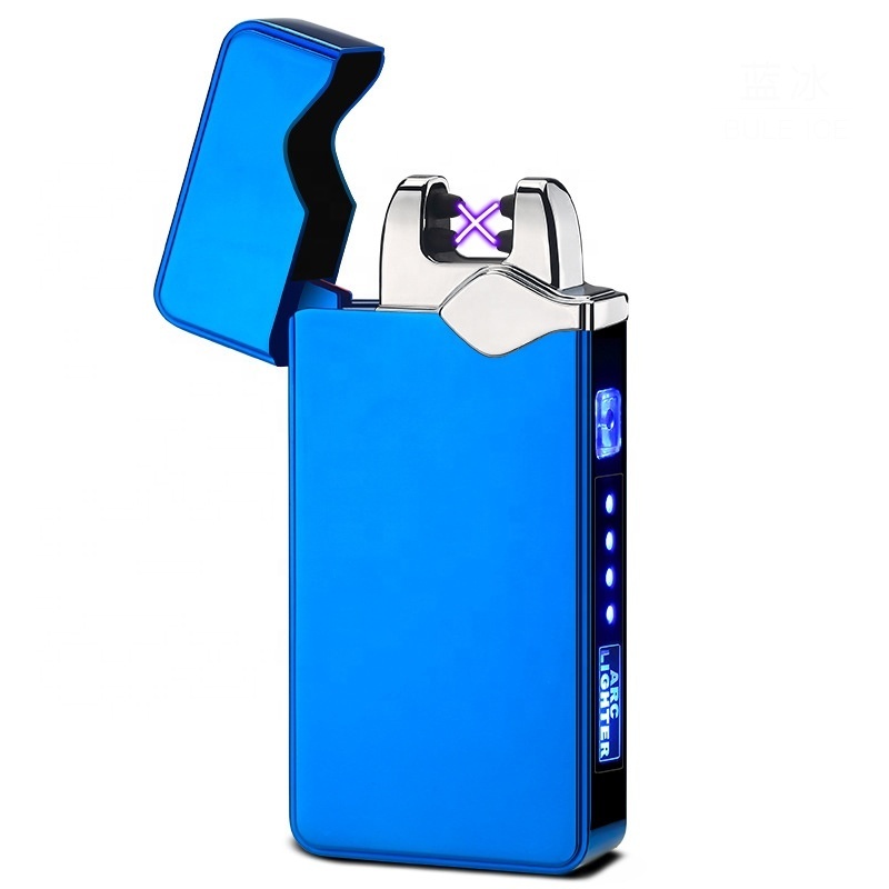 Factory direct custom  electric Portable  USB Rechargeable dual arc Lighter with Led Display for Camping Outdoors