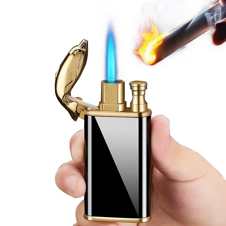 Hot sale Windproof Refillable Adjustable Butane Torch Double jet flame gas Lighter