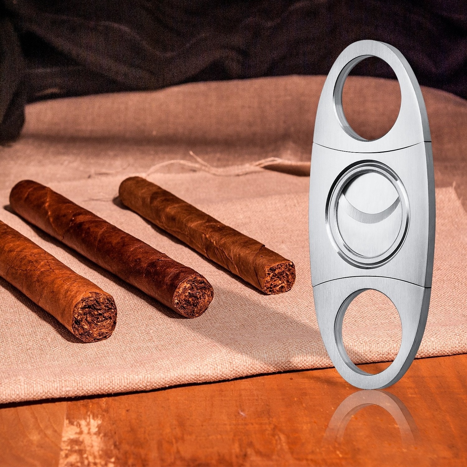 Amazon Hot-selling Cigar Cutter Guillotine Stainless Steel Double Blade Cigar Clippers Metal Cigar Scissor Custom Logo