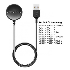 CE RoHS Wireless Watch Charger for Samsung Galaxy Watch 6 5 4 3 Active 2 USB Cable Magnetic Base Qi Charging Dock